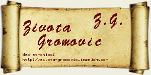 Života Gromović vizit kartica